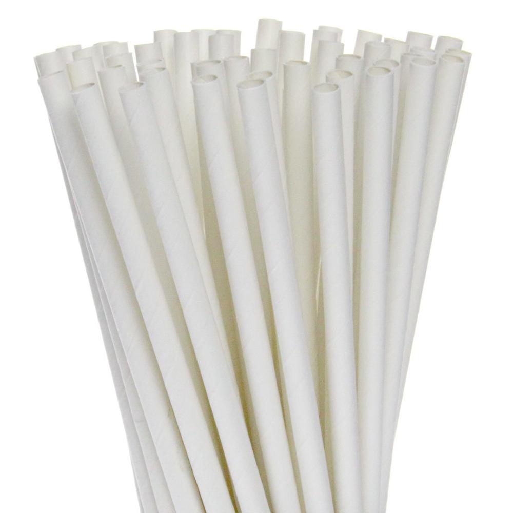 4,800 Bulk White Paper Straws Unwrapped - Sustainable Sippers